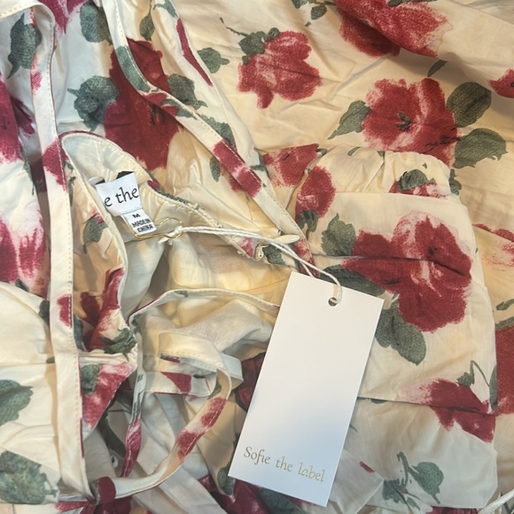 Sofie the Label Josefine Puff Sleeve Floral 100% cotton Midi Dress Size M - Picture 13 of 14